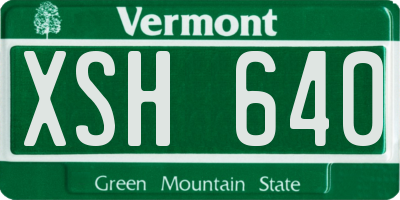VT license plate XSH640
