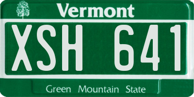 VT license plate XSH641