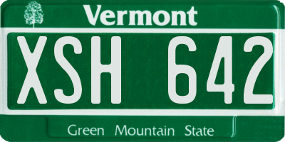 VT license plate XSH642