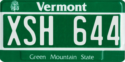 VT license plate XSH644