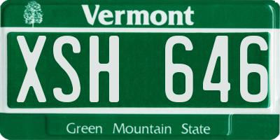 VT license plate XSH646