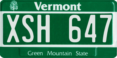 VT license plate XSH647