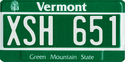 VT license plate XSH651