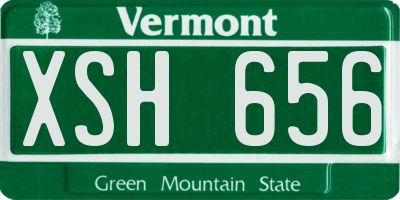 VT license plate XSH656