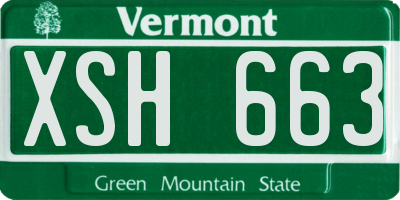 VT license plate XSH663
