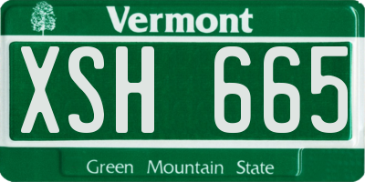 VT license plate XSH665