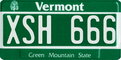 VT license plate XSH666