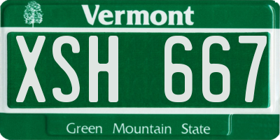 VT license plate XSH667