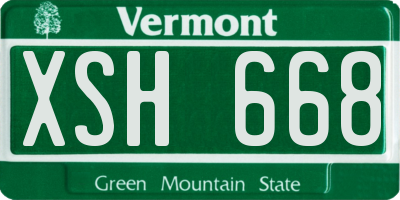 VT license plate XSH668