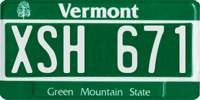 VT license plate XSH671