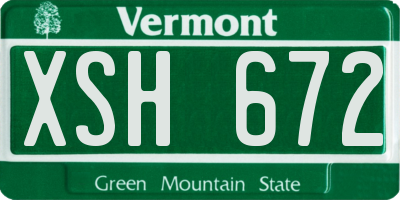 VT license plate XSH672