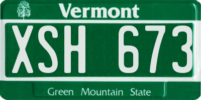 VT license plate XSH673