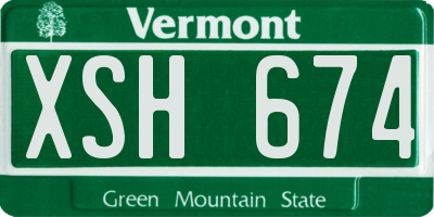 VT license plate XSH674