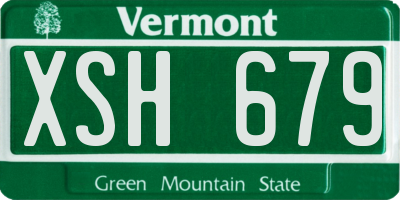 VT license plate XSH679