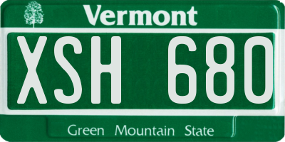 VT license plate XSH680