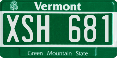 VT license plate XSH681