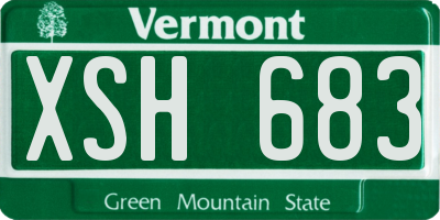 VT license plate XSH683