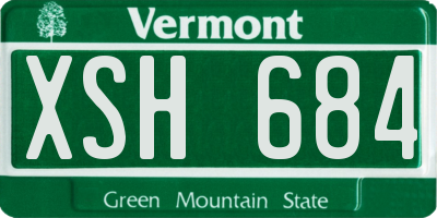 VT license plate XSH684