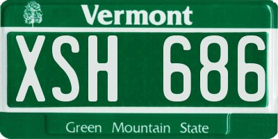 VT license plate XSH686