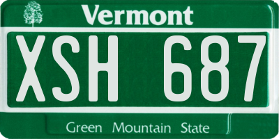 VT license plate XSH687