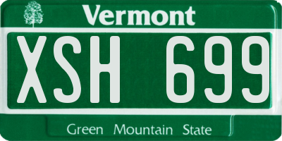 VT license plate XSH699