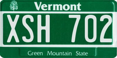 VT license plate XSH702