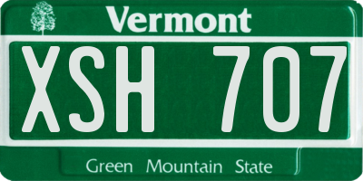 VT license plate XSH707