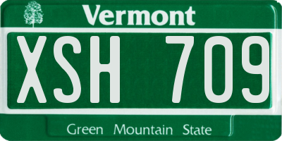 VT license plate XSH709