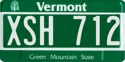 VT license plate XSH712