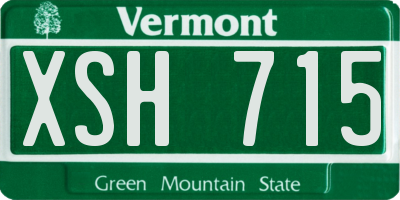 VT license plate XSH715