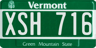 VT license plate XSH716