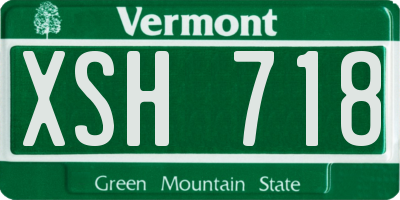 VT license plate XSH718
