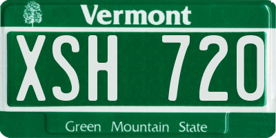 VT license plate XSH720