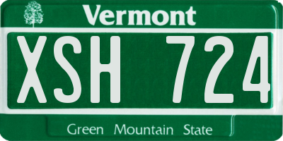 VT license plate XSH724