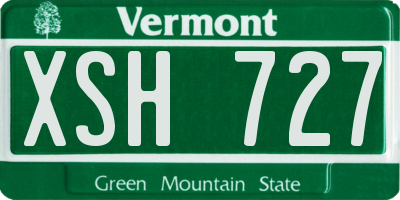VT license plate XSH727
