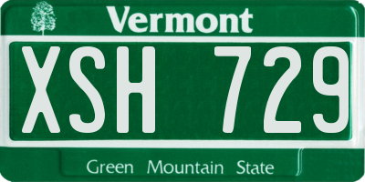 VT license plate XSH729