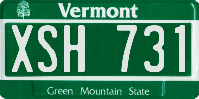 VT license plate XSH731