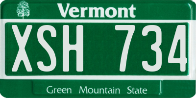VT license plate XSH734
