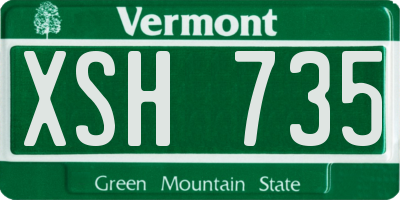 VT license plate XSH735