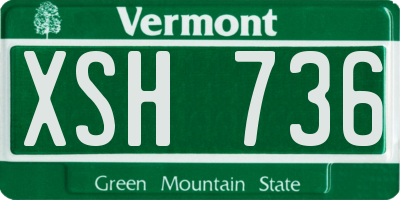 VT license plate XSH736