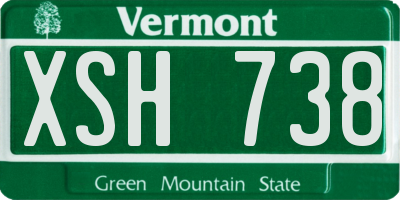 VT license plate XSH738