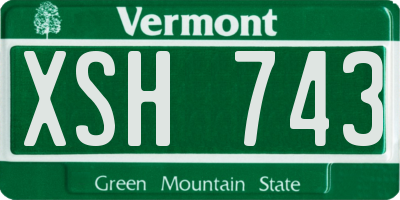 VT license plate XSH743
