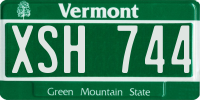 VT license plate XSH744
