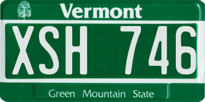 VT license plate XSH746