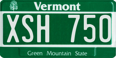 VT license plate XSH750