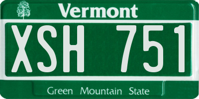 VT license plate XSH751