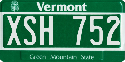 VT license plate XSH752