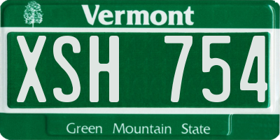 VT license plate XSH754