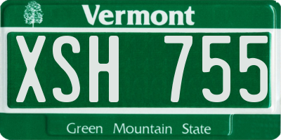 VT license plate XSH755