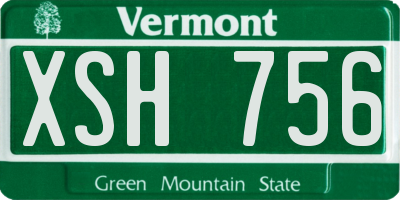 VT license plate XSH756